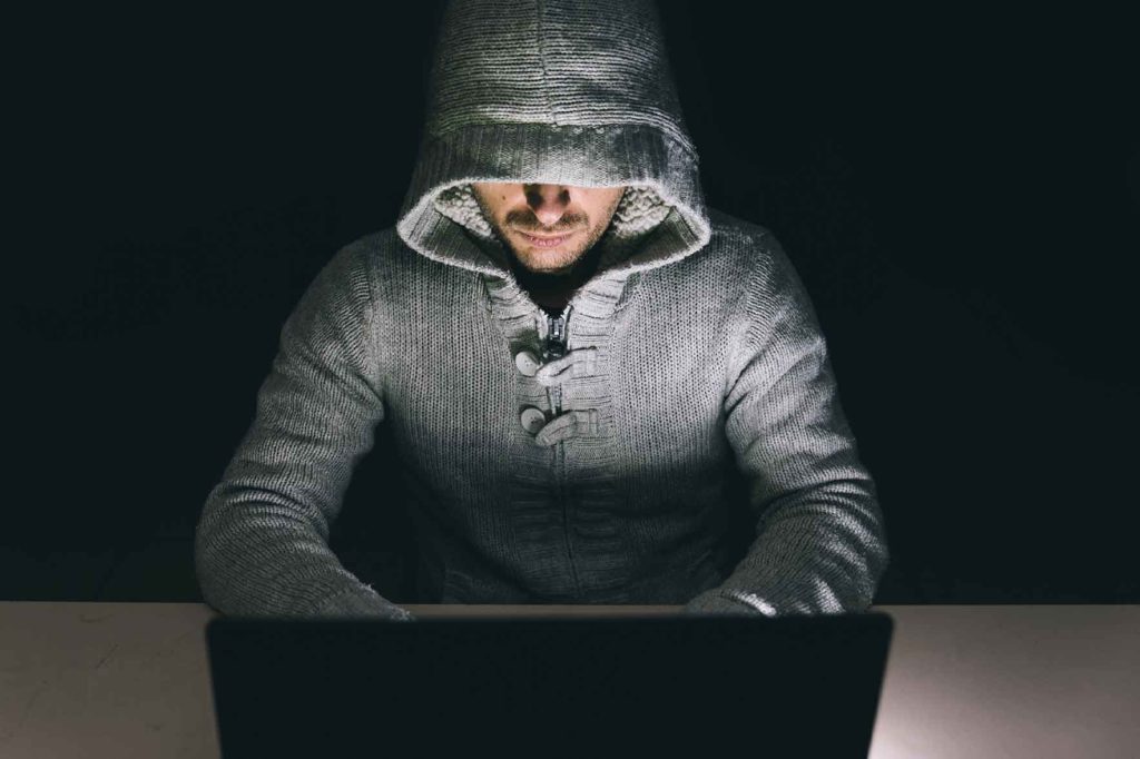 A man using a laptop