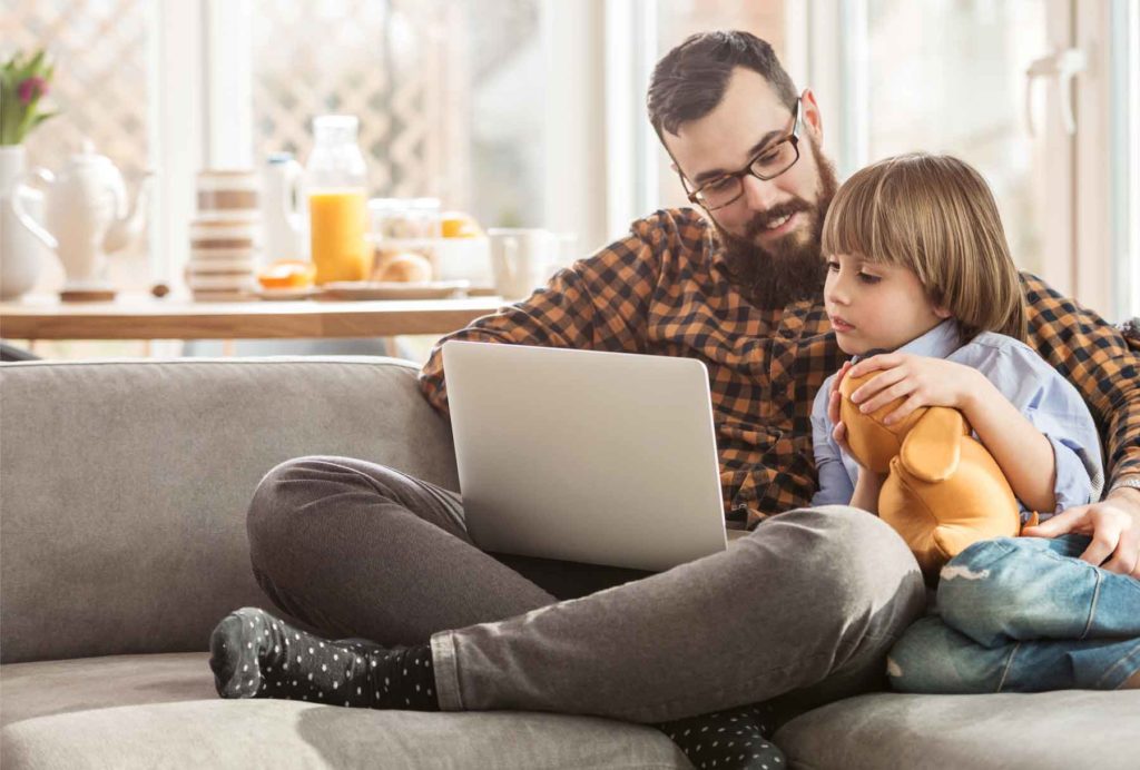 Showing a child internet safety image