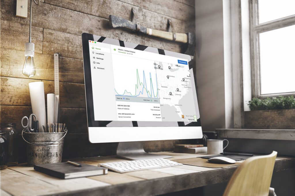 IPVanish app on Mac Desktop
