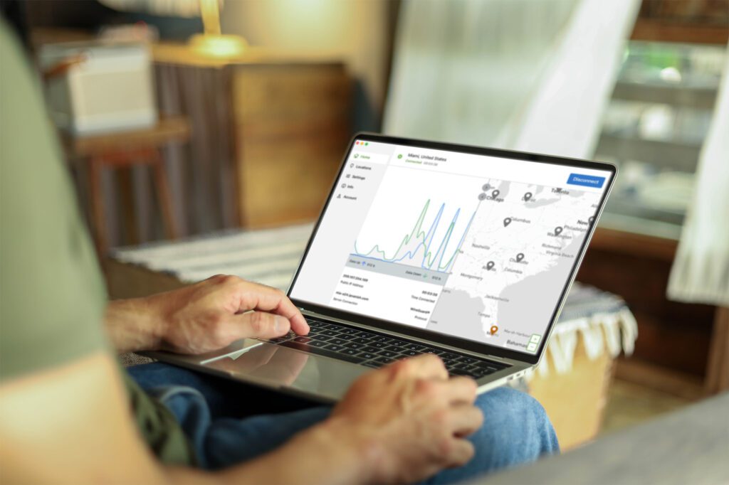 IPVanish app on Mac Laptop