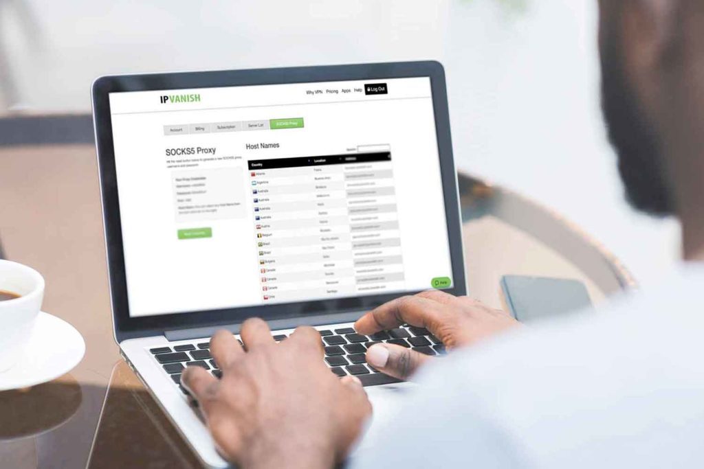 Man looking at IPVanish Socks5 Proxy list