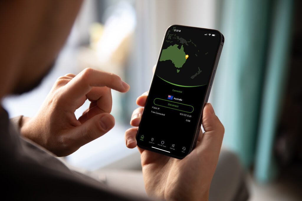 IPVanish app on iOS tablet