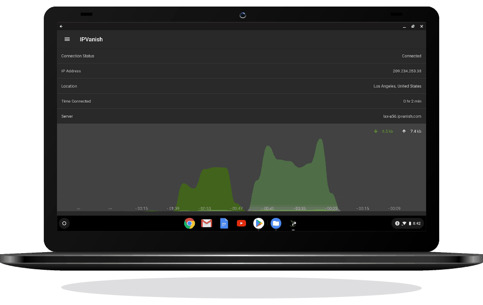 IPVanish app on Chrome OS