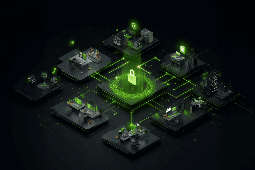 Illustrated visualization of privacy infrastructure at IPVanish