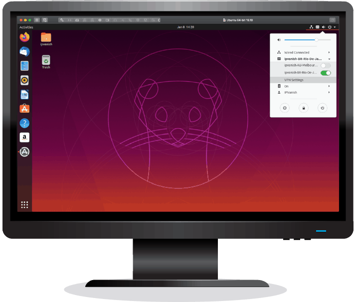 IPVanish app on a Linux Machine
