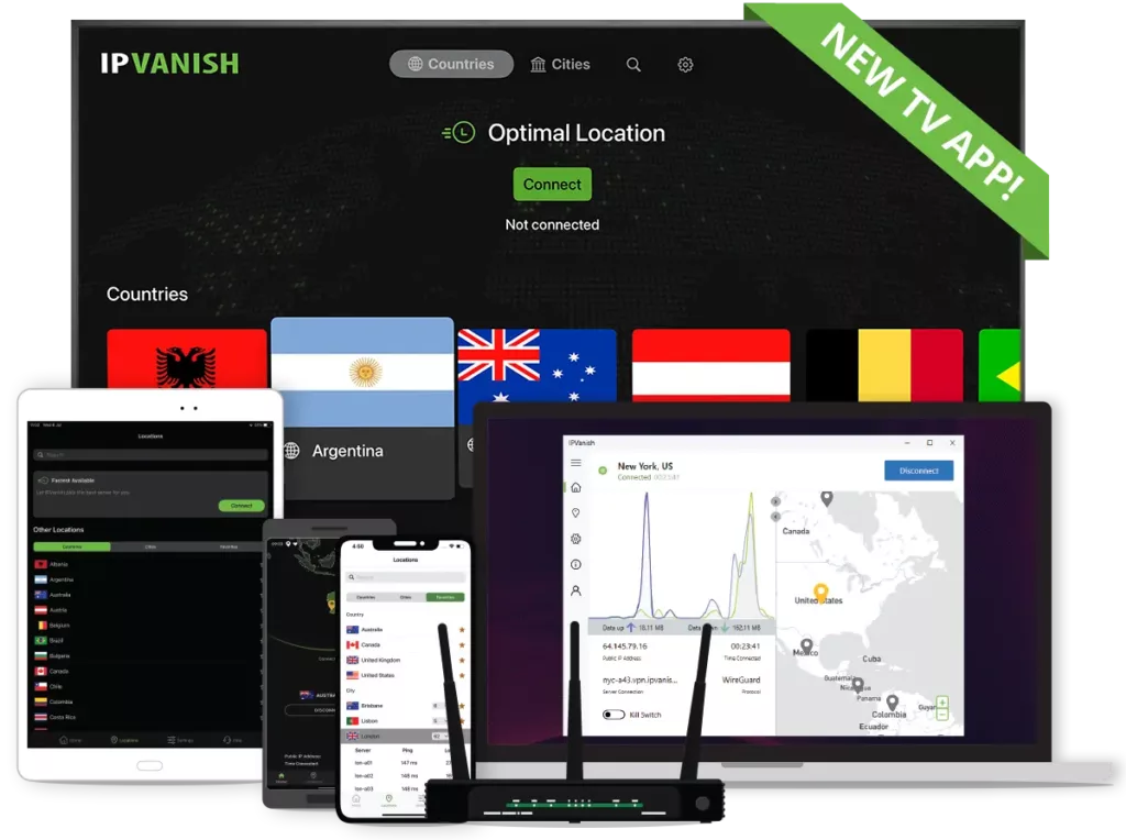 IPVanish App on Devices