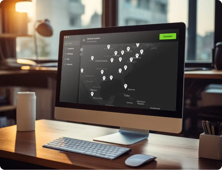 IPVanish app on desktop
