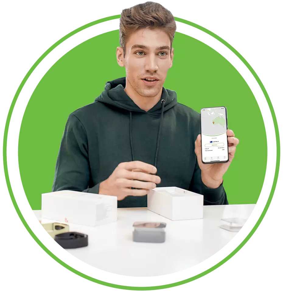 Male Influencer showing IPVanish