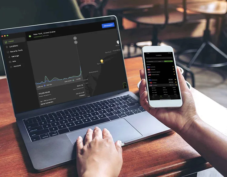 IPVanish app on devices