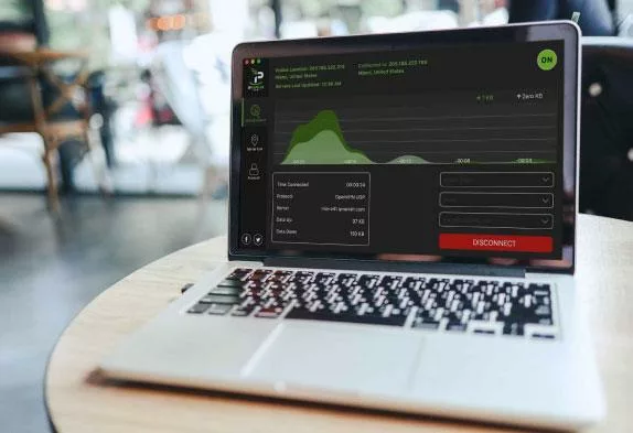 IPVanish app on laptop