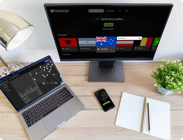 IPVanish app on devices