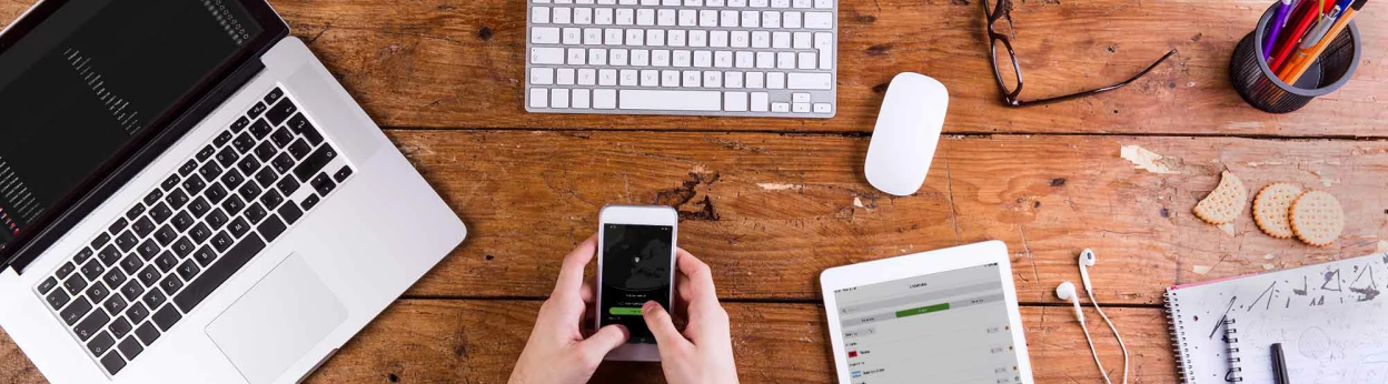 Devices on desk with IPVanish app
